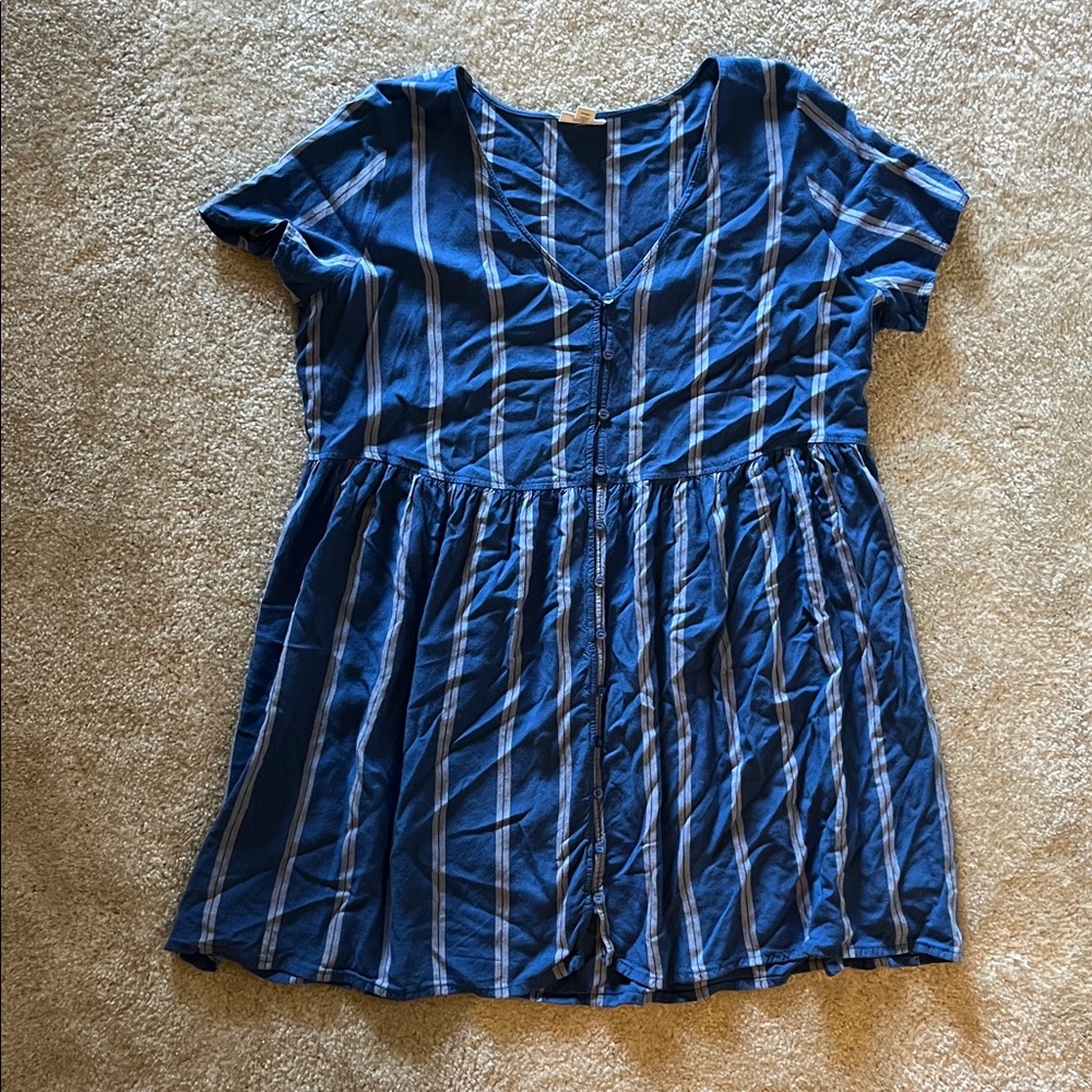 a.n.a Blue and White Striped Tunic, XL